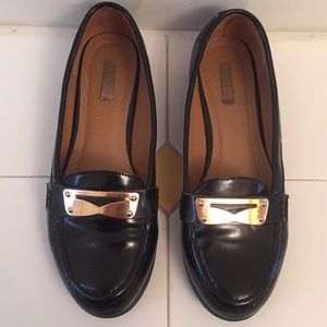 Urban outfitters gold plate loafers
